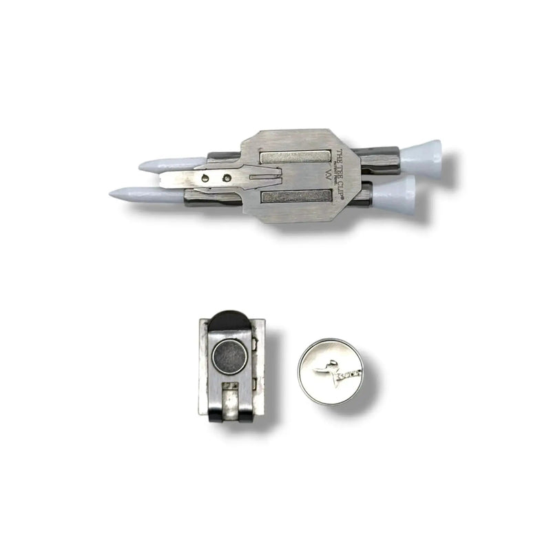 The Tee Clip® V.V (V.5) Premium Kit | 304 Stainless Steel Magnetic Golf Multi-Tool | Dual Tee Holder, Removable Divot Tool, Ball Marker | Duo Clip™ Dual Magnet Hat Clip | USA Made | Patent Pending — view 6