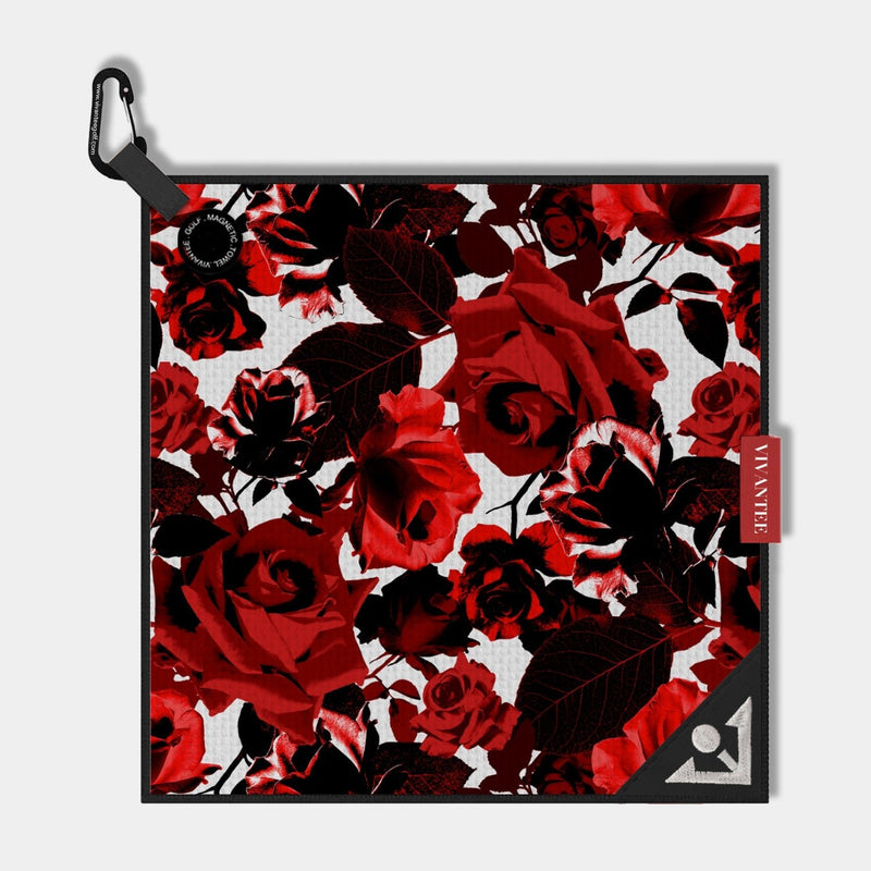 Central Petals | Floral Patterned Magnetic Golf Towel — view 1