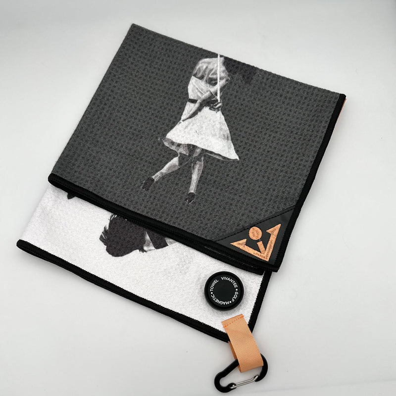 Metro Moves | Black Magnetic Golf Towel — view 3