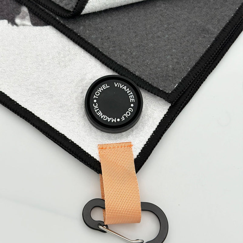 Metro Moves | Black Magnetic Golf Towel — view 5