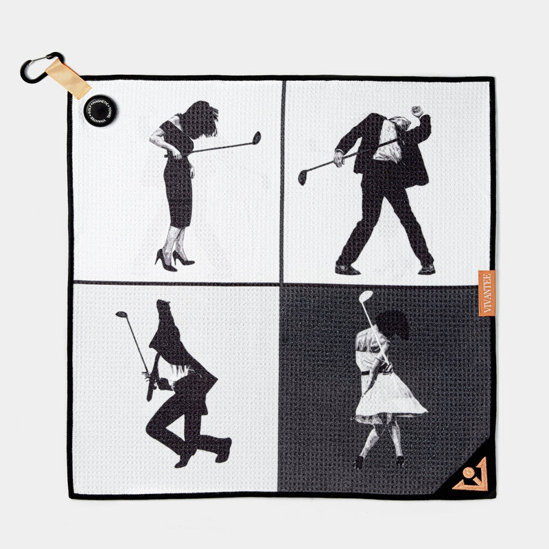 Metro Moves | Black Magnetic Golf Towel — view 1