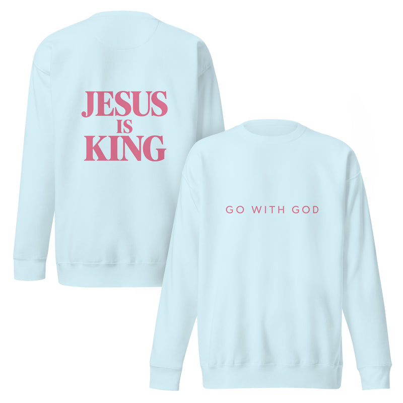 Jesus Is King Sweatshirt- Pink Lettering — view 8